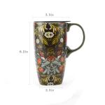 Green Porcelain Latte Tea Cup with Lid - 17oz