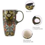 Green Porcelain Latte Tea Cup with Lid - 17oz