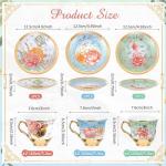 Set of 6 Floral Tea Cups and Saucers
