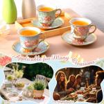 Set of 6 Floral Tea Cups and Saucers