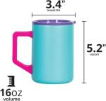 Insulated Blue Tie Dye Travel Coffee Mug 16oz