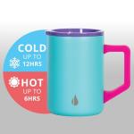 Insulated Blue Tie Dye Travel Coffee Mug 16oz