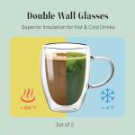 ChaYeah Insulated Double Wall Glass Mugs - 12 OZ (Set of 2)