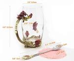 3D Flower Crystal Glass Mug with Spoon