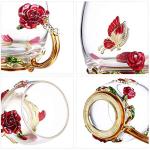 3D Flower Crystal Glass Mug with Spoon