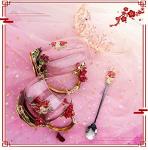 3D Flower Crystal Glass Mug with Spoon