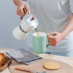 CEEFU Porcelain Tea Mug with Infuser and Lid, Teaware with Filter and Coaster, Loose Leaf Tea Cup Steeper Maker, 16 OZ for Tea/Coffee/Milk/Women/Office/Home/Gift (Mint Green)