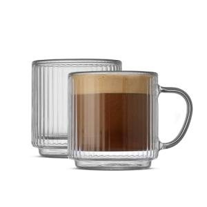 JoyJolt Stackable Glass Mugs Set of 2
