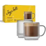 JoyJolt Stackable Glass Mugs Set of 2