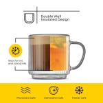 JoyJolt Stackable Glass Mugs Set of 2