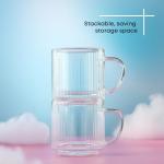JoyJolt Stackable Glass Mugs Set of 2