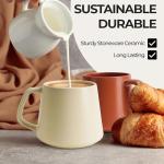 MIAMIO Set of 4 Large Ceramic Coffee Mugs