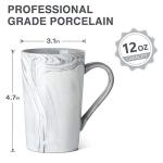 Marble 12 oz Coffee Mugs Set of 4