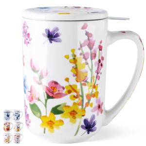 GBHOME 18-Ounce Ceramic Tea Mug with Infuser
