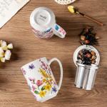 GBHOME 18-Ounce Ceramic Tea Mug with Infuser