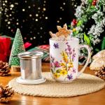 GBHOME 18-Ounce Ceramic Tea Mug with Infuser