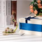 Daisy Flower Glass Tea Cup and Spoon Set