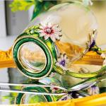 Daisy Flower Glass Tea Cup and Spoon Set