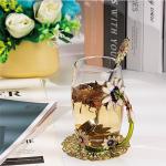 Daisy Flower Glass Tea Cup and Spoon Set