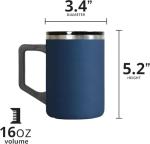 Navy Blue Insulated Coffee Mug for Hot & Cold Drinks