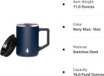 Navy Blue Insulated Coffee Mug for Hot & Cold Drinks