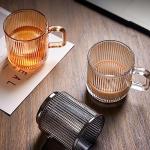 Stylish 12 oz Glass Coffee Mug Set