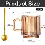 Stylish 12 oz Glass Coffee Mug Set