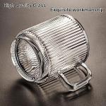 Stylish 12 oz Glass Coffee Mug Set