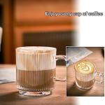 Stylish 12 oz Glass Coffee Mug Set