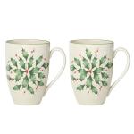 Lenox 2-Piece Holiday Holly Coffee Mug Set