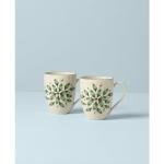 Lenox 2-Piece Holiday Holly Coffee Mug Set