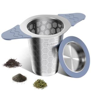 Stainless Steel Loose Leaf Tea Infuser with Silicone Handles
