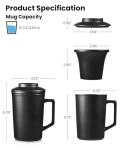 Black 15 OZ Porcelain Tea Infuser Mug