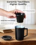 Black 15 OZ Porcelain Tea Infuser Mug