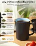 Black 15 OZ Porcelain Tea Infuser Mug