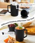 Black 15 OZ Porcelain Tea Infuser Mug