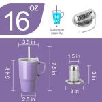 Sweejar Purple Ceramic Tea Cup with Lid