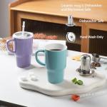 Sweejar Purple Ceramic Tea Cup with Lid