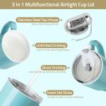 Sweejar Purple Ceramic Tea Cup with Lid