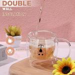 Cute Bear Double Wall Glass Mug - 250ml