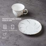 Ceramic Tea Cups and Saucers Set of 4