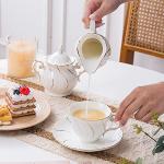 Ceramic Tea Cups and Saucers Set of 4