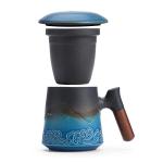 MAXJOY Ceramic Tea Cup with Infuser and Lid
