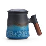 MAXJOY Ceramic Tea Cup with Infuser and Lid