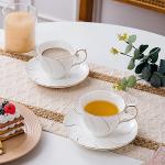 Ceramic Tea Cups and Saucers Set of 4