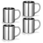4 Pack Stainless Steel Coffee Mugs - 7.5oz