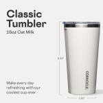 Corkcicle Classic Tumbler - Keeps Drinks Cold for 9 Hours & Hot for 3 - Triple-Insulated Stainless Steel - Holiday Tumbler Gift - 16 oz - Oat Milk