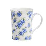 Floral Bone China Coffee Mug with Large Handle