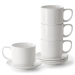 DOWAN 12oz White Coffee Mugs Set of 4