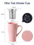 Large Pink Tea Infuser Mug with Lid